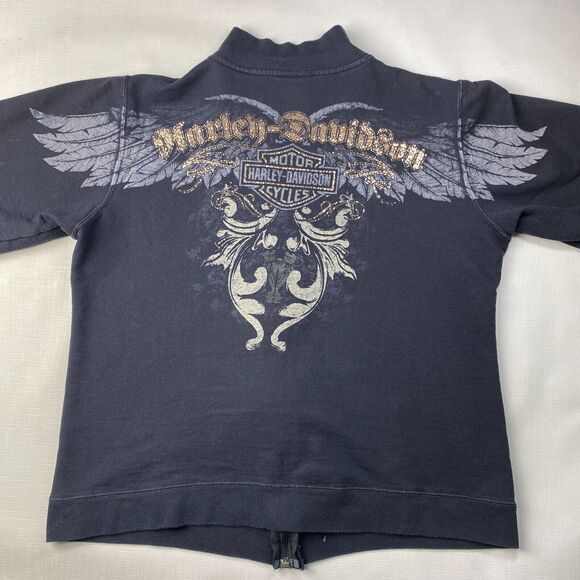 Harley-Davidson GOLD WINGS Blue Full Zip Sweatshirt! J&L SIOUX FALLS SD Sz M - Picture 10 of 16